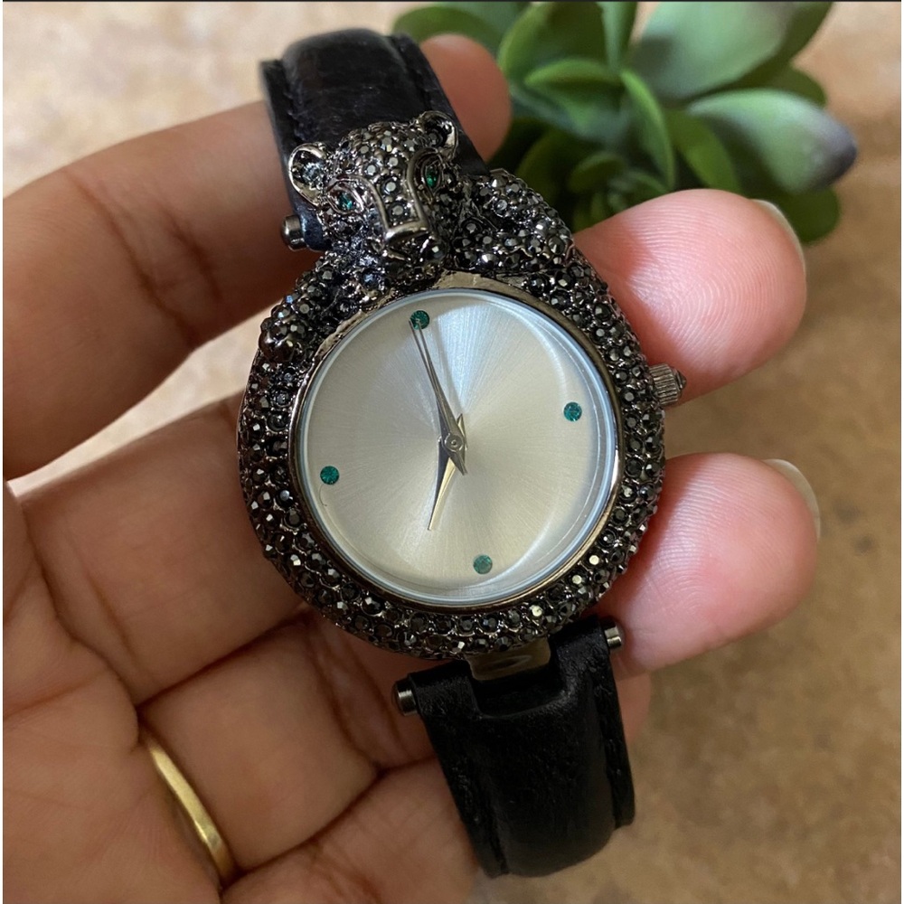 ❤️SOLD❤️ Adrienne Couture Collection Limited Edition Black Leopard With Green